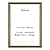 Cornice Moderna su Misura - Modello Brunelleschi Foglia Argento e Grigio